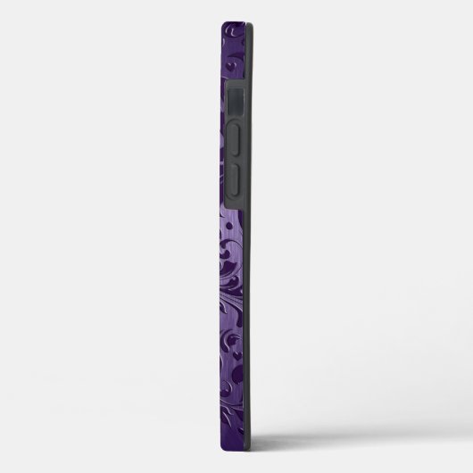 Lila Hintergrund mit tiefer Lila Blumenspitze Case-Mate iPhone Hülle (Rückseite / Links)