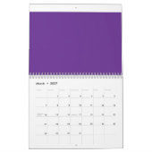 lila Hintergrund mit weißem Rand Kalender (Mär 2027)