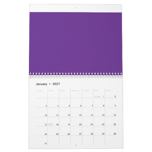 lila Hintergrund mit weißem Rand Kalender (Jan 2027)