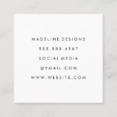 Lila Hintergrund | Monogramm Serif Quadratische Visitenkarte (Rückseite)