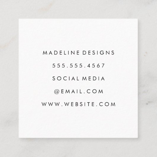 Lila Hintergrund | Monogramm Serif Quadratische Visitenkarte (Rückseite)