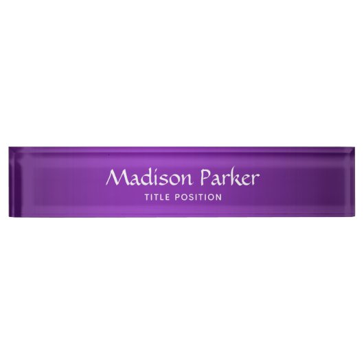 Lila Hintergrund Namensplakette (Vorderseite)