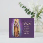 Lila Hintergrund Schönes Zitat mit Mary Postkarte (Stehend Vorderseite)