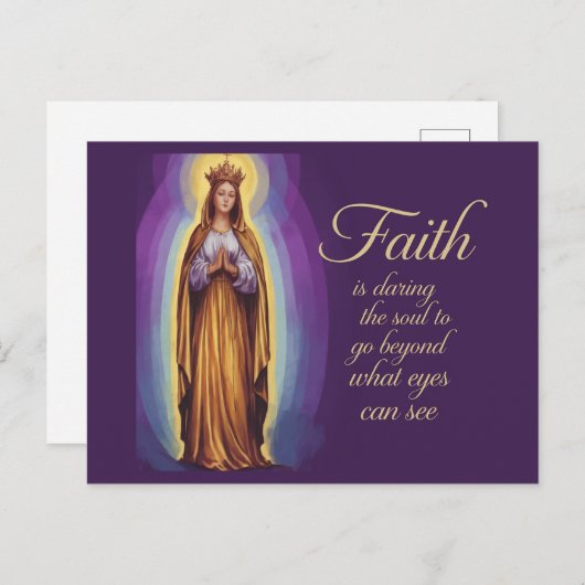 Lila Hintergrund Schönes Zitat mit Mary Postkarte (Vorne/Hinten)