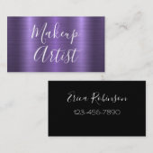 Lila Hintergrund von Glitzy Makeup Artist Visitenkarte (Vorne/Hinten)