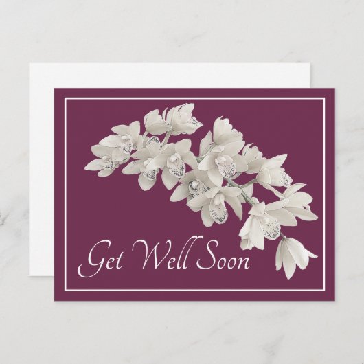 Lila Hintergrund von White Orchids wird bald gut Postkarte (Vorne/Hinten)