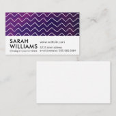 Lila Hintergrund | Wavy Line Muster Visitenkarte (Vorne/Hinten)