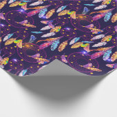 Lila Hintergrundeffekt Traumfänger Geschenkpapier (Ecke)