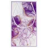 Lila Hintergrundfarbe mit goldenen Folien Kleine Geschenktüte (Rückseite)