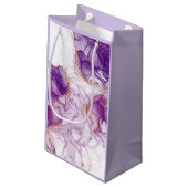 Lila Hintergrundfarbe mit goldenen Folien Kleine Geschenktüte (Rückseite Schrägansicht)