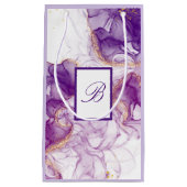 Lila Hintergrundfarbe mit goldenen Folien Kleine Geschenktüte (Vorderseite)