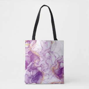 Lila Hintergrundfarbe mit goldenen Folien Tasche