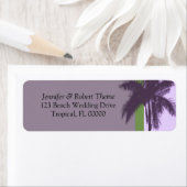 Lila Hintergrundpalm Tree DIY Hochzeitsmarken (Insitu)