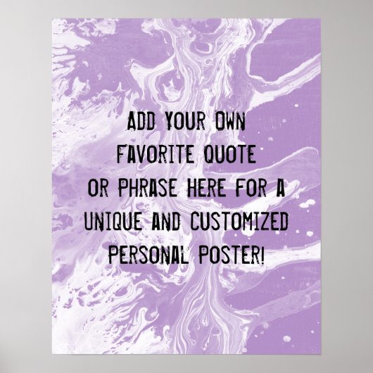 Lila Hinzufügen eines benutzerdefinierten Angebots Poster (Vorne)