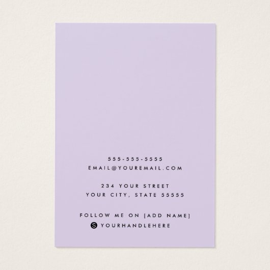 Lila Hinzufügen von Logo-Kette Ohrring-Display-Kar (Rückseite)