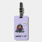 Lila Hip Hop Rottweiler Gepäckanhänger (Vorderseite vertikal)