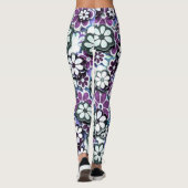 Lila Hippie Blume Power Gemustert | LEGGINGS (Rückseite)