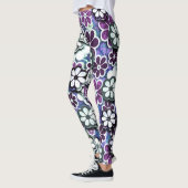 Lila Hippie Blume Power Gemustert | LEGGINGS (Links)