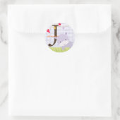 Lila Hippo-Aufkleber/Hinzufügen von Monogramm/Digi Runder Aufkleber (Tasche)