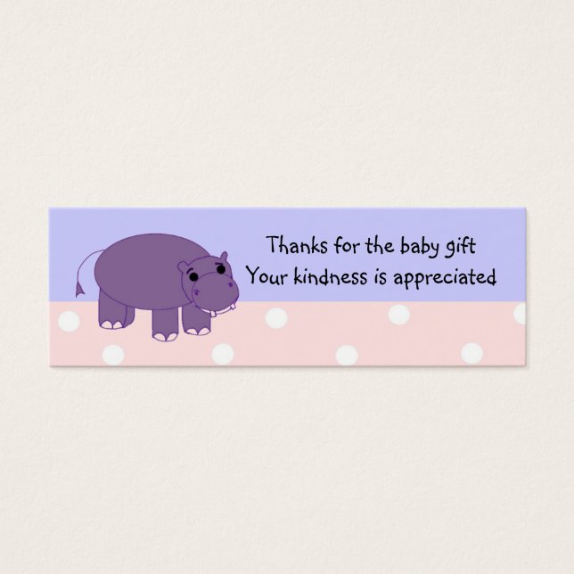 Lila Hippo Baby-Geschenk Vielen Dank (Vorderseite)