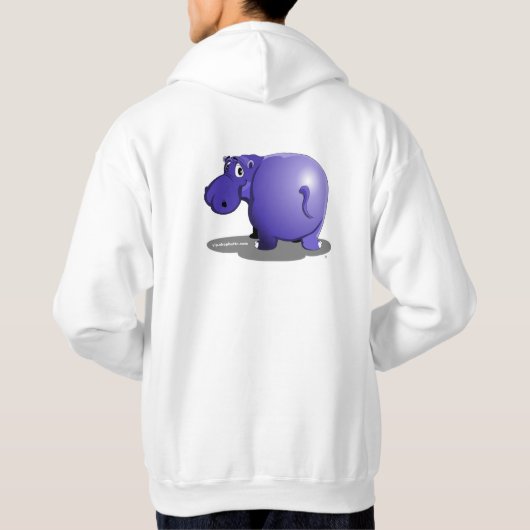 Lila Hippo Hoodie (Rückseite)