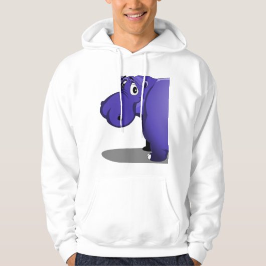 Lila Hippo Hoodie (Vorderseite)