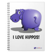 Lila Hippo Notepad Notizblock (Vorderseite)