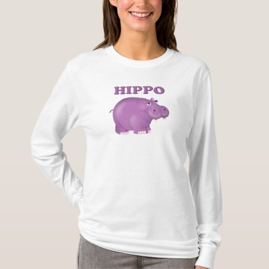 Lila Hippo T-Shirt (Vorderseite)