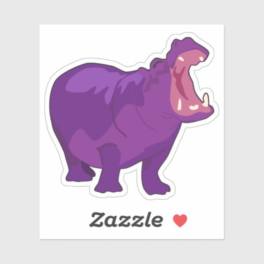 Lila Hippo Vector Sticker (Blatt)