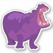 Lila Hippo Vector Sticker (Vorderseite)