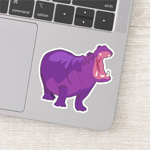 Lila Hippo Vector Sticker