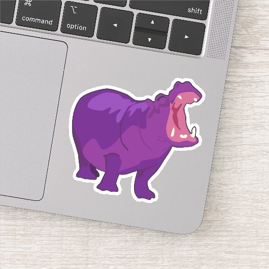 Lila Hippo Vector Sticker (Detail)