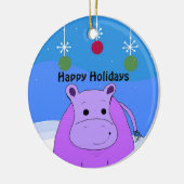 Lila Hippo Weihnachtsschmuck (Links)