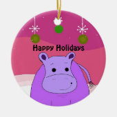 Lila Hippo Weihnachtsschmuck (Vorne)