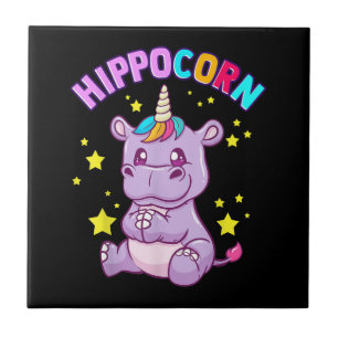Lila HippoCorn Hippo Mais Hippopotamus Lover Fliese