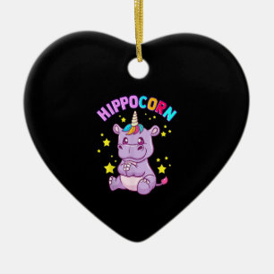 Lila HippoCorn Hippo Mais Hippopotamus Lover Keramik Ornament