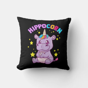 Lila HippoCorn Hippo Mais Hippopotamus Lover Kissen