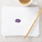 Lila Hippopotamus Adressaufkleber (Insitu)