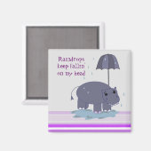 Lila Hippopotamus Magnet (Vorderseite/Rückseite)