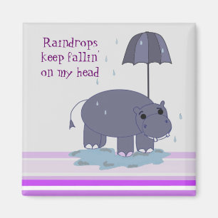 Lila Hippopotamus Magnet