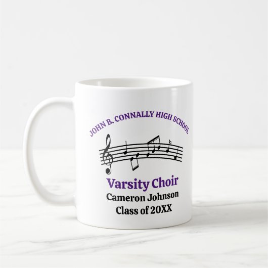 Lila Hoch-Chor individuell anpassbar Kaffeetasse (Links)