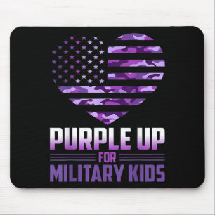Lila hoch Militär Kinder USA-Flagge Herz April Män Mousepad