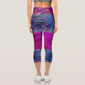 Lila Hochwaisted-Capris Capri Leggings (Rückseite)