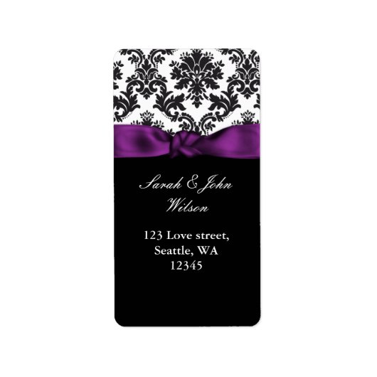 lila Hochzeit Adressaufkleber (Vorne)
