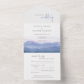 Lila Hochzeit All In One Einladung (Innen Boden)