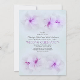 lila Hochzeit am Strand mit Hibiskus Einladung