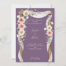 Lila Hochzeit auf rustikalem Land