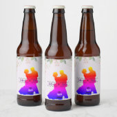 Lila Hochzeit Bierflaschenetikett (Flaschen)