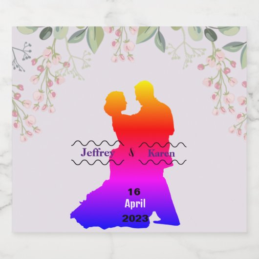 Lila Hochzeit Bierflaschenetikett (Einzelnes Label)