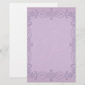 Lila Hochzeit Briefpapier (Vorne/Hinten)